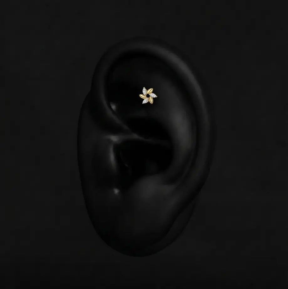 Piercing Noémie - Labret Plumeria Piercing