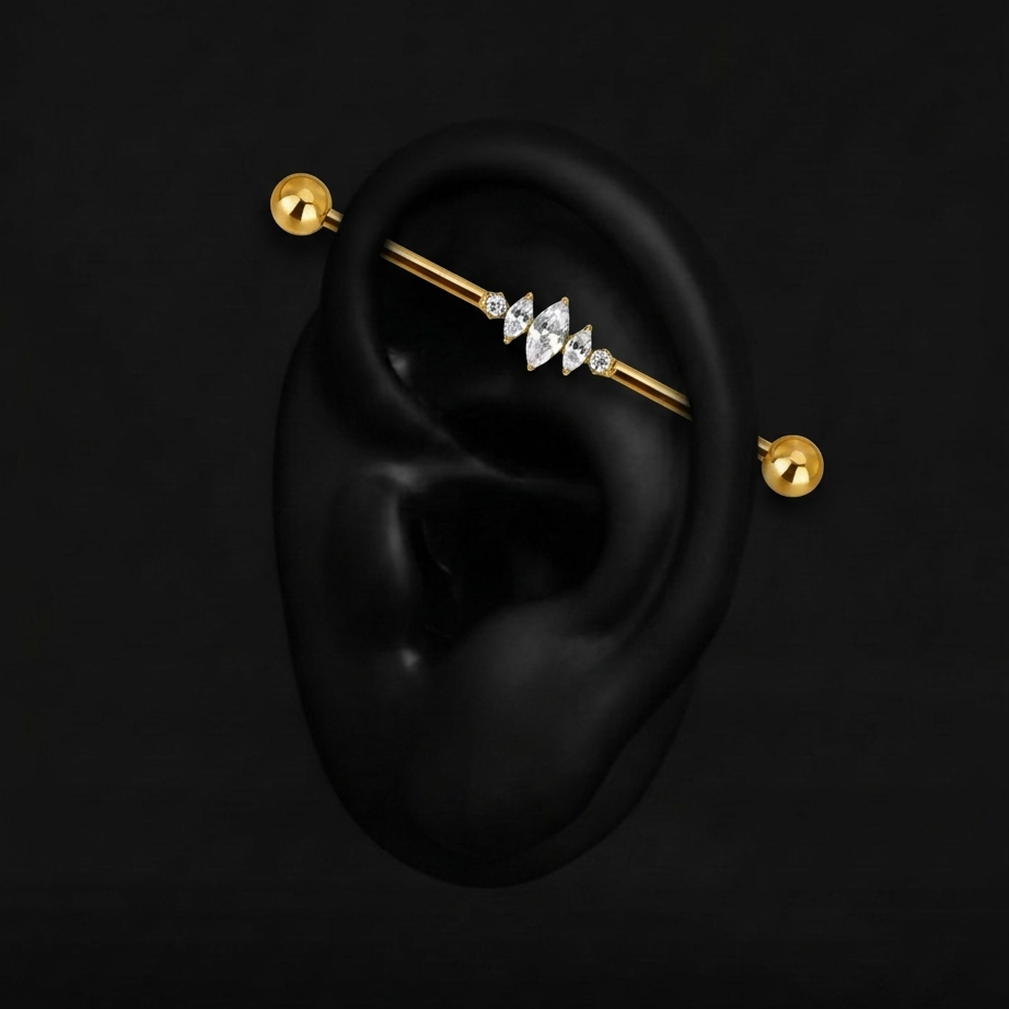 Piercing Pénélope - Barbells - Industriel Plumeria Piercing