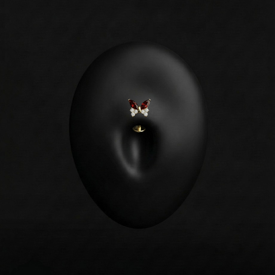 Piercing Théoline - Banane - Nombril Plumeria Piercing