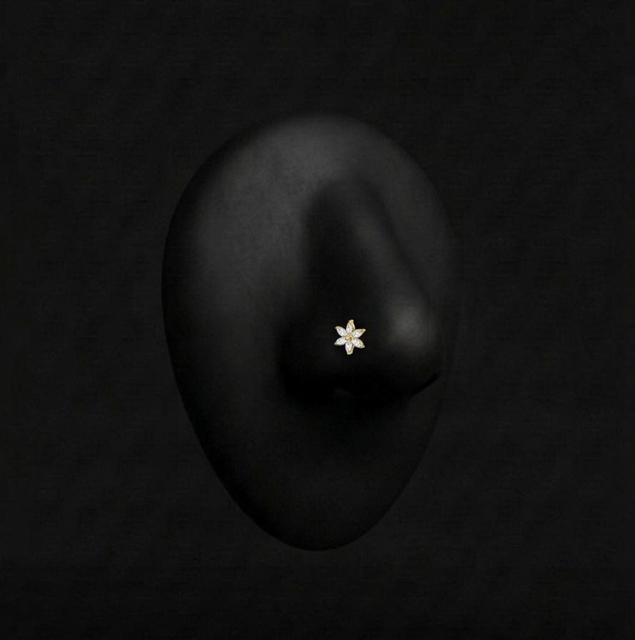 Piercing Oxane – Stud – Embout – Tige – Nez (Nostril) Plumeria Piercing